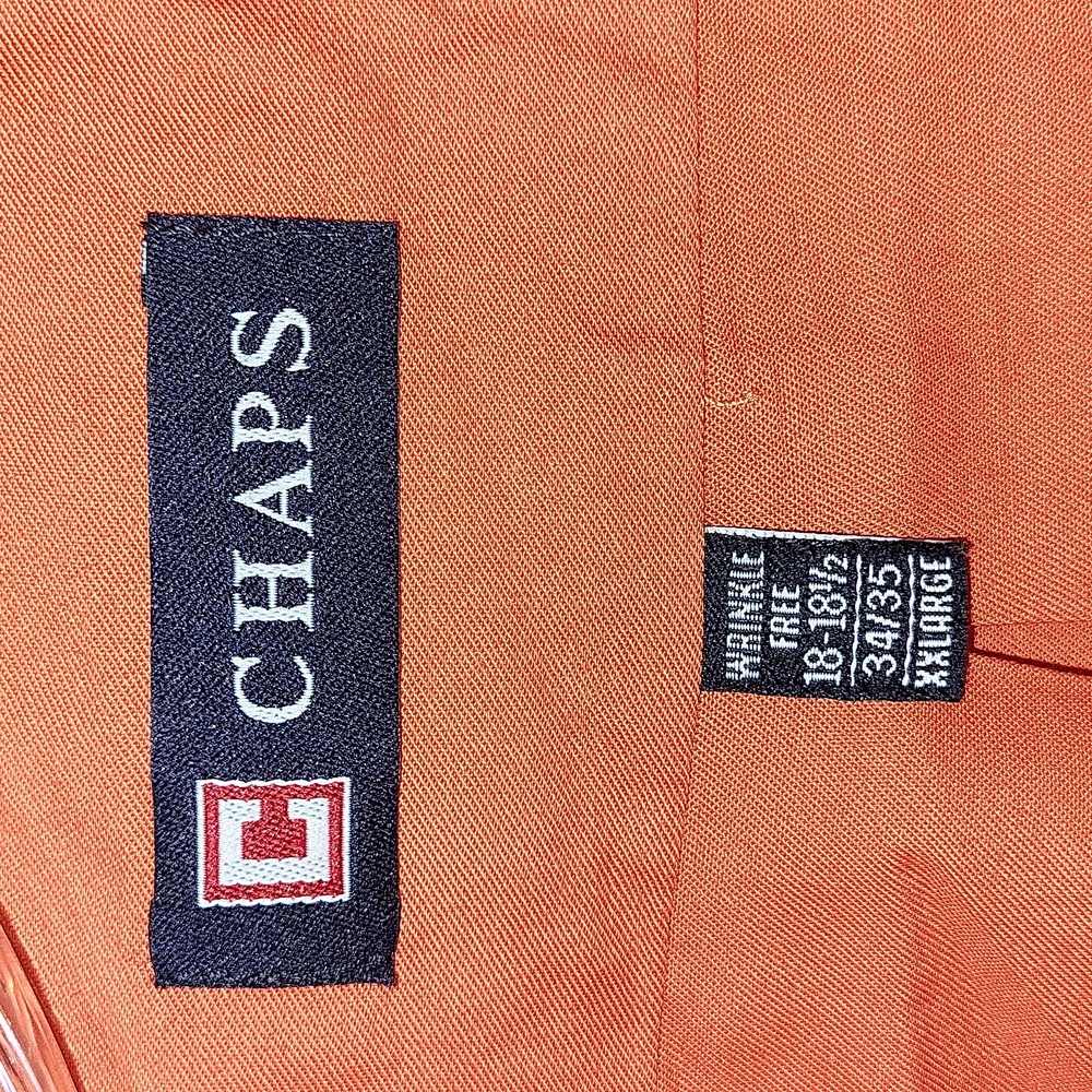 NWOT Men's Orange Chaps Longsleeve Button-down (XXL) - Picture 5 of 12